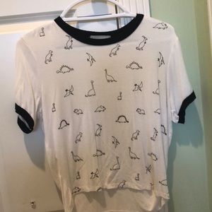 m dinosaur print crop top